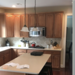 Kitchen walls and cabinets after painting
