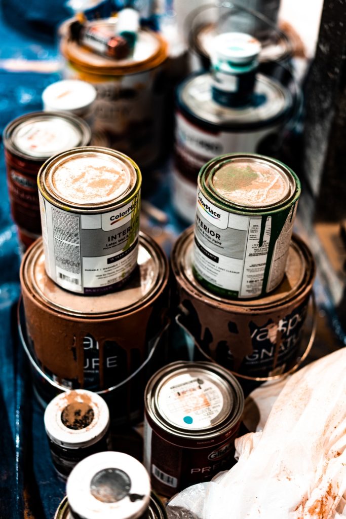 cans of interior paint